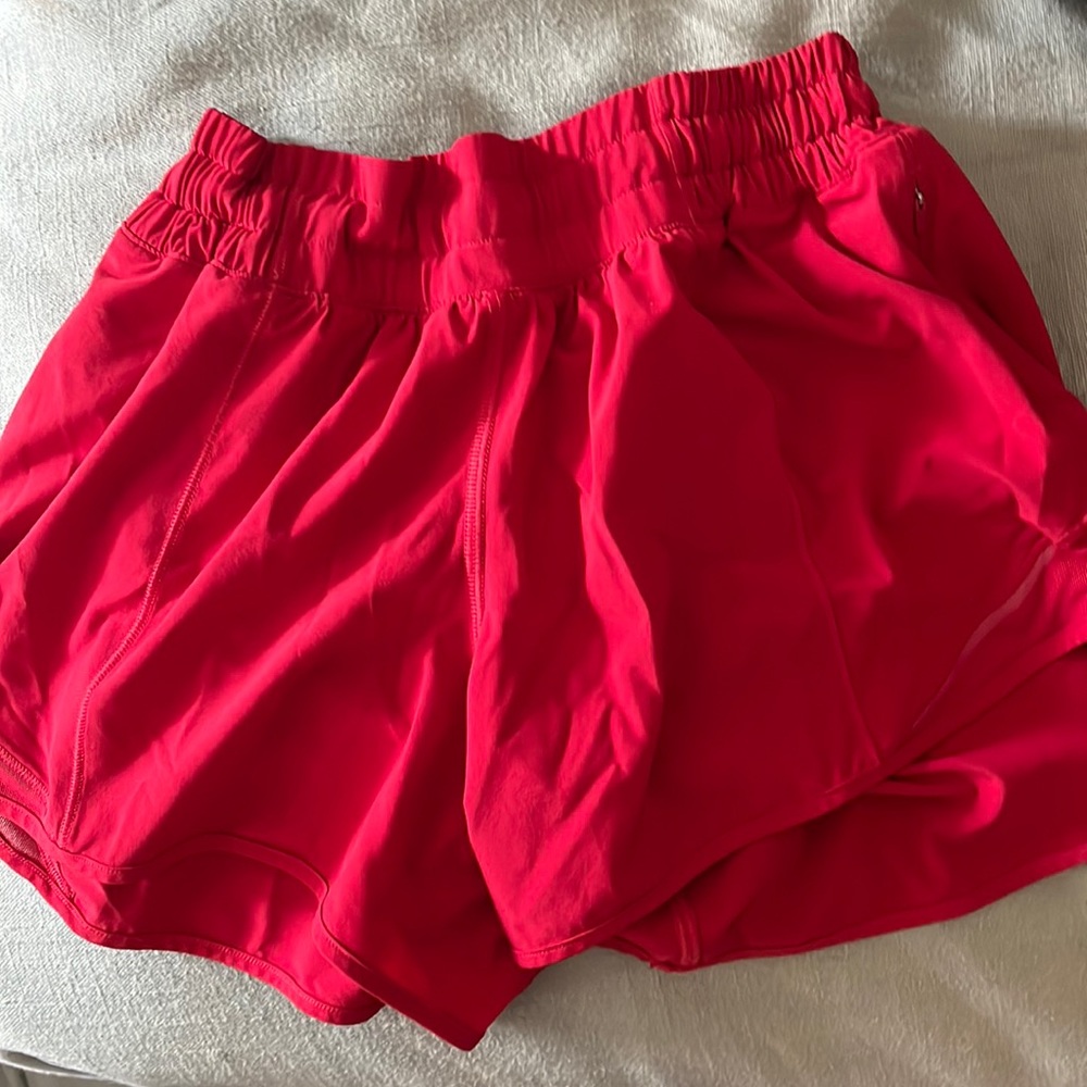 Red lulu lemon shorts